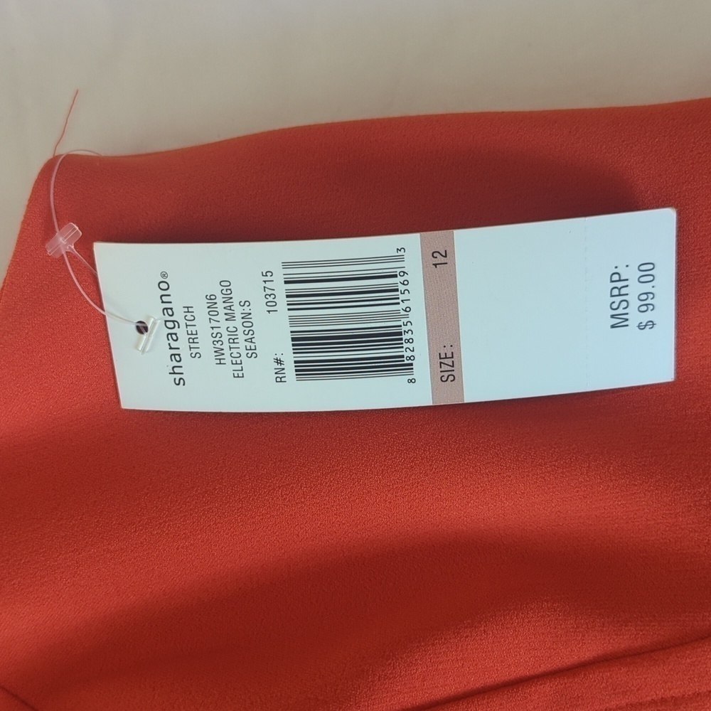 Sharagano stretch Women's size 12 orange dress. - Picture 4 of 10